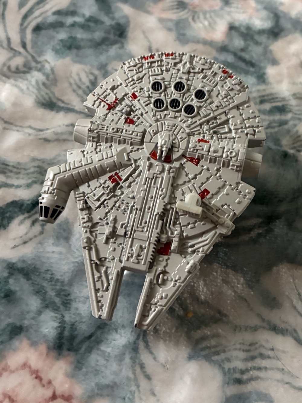 Millennium Falcon Model - Light Gray with Red Accents